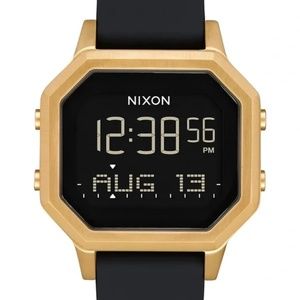 Nixon Siren Signature Series Black Digital Watch with Gold Trim